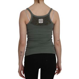 PINK MEMORIES Green Spaghetti Strap Slim Fit Casual Tank Top Women's Blouse